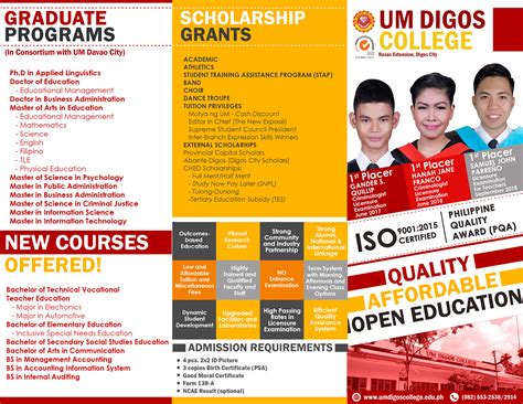 Bachelor's programs offered at UM DIGOS .